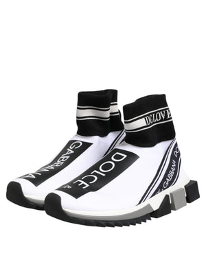 Dolce & Gabbana Weiß Schwarz Sorrento Socken Sneakers Schuhe