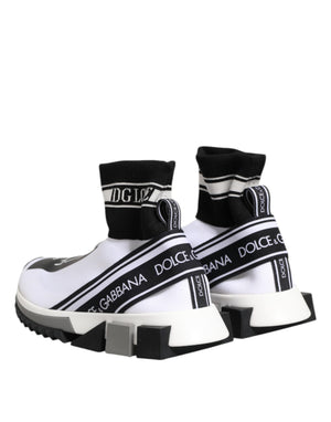 Dolce & Gabbana Weiß Schwarz Sorrento Socken Sneakers Schuhe