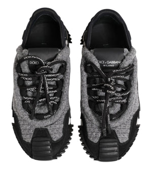 Dolce & Gabbana Schwarz Grau NS1 Low Top Turnschuhe Schuhe
