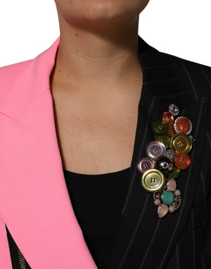 Dolce & Gabbana Multicolor Patchwork verschönerte Manteljacke