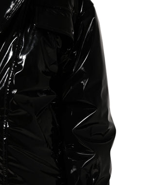 Dolce & Gabbana Schwarzer Polyester-Puffermantel mit Steppung Jacke