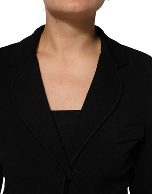Dolce & Gabbana Schwarze einreihige Blazerjacke aus Viskose