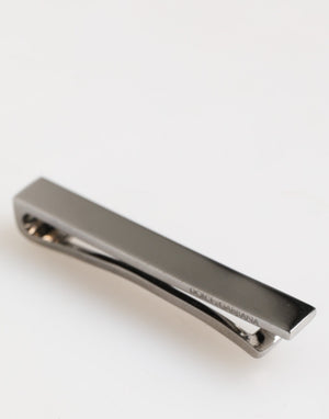 Dolce & Gabbana Silberfarbener Messing-Logo-Clip für Herren mit Markenprägung