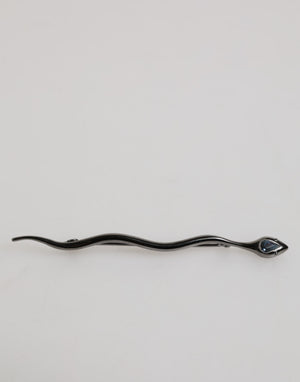 Dolce & Gabbana Schwarz Messing Kristall Spilla Serpente Herren Brosche Pin