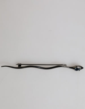 Dolce & Gabbana Schwarz Messing Kristall Spilla Serpente Herren Brosche Pin