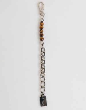 Dolce & Gabbana Silber Kette Messing Perlen Karabinerverschluss Logo Männer Armband
