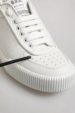 Dolce & Gabbana Weiß Miami Leder Low Top Turnschuhe Schuhe