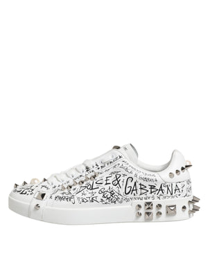 Dolce & Gabbana Weiß Portofino Nieten Männer Turnschuhe Schuhe