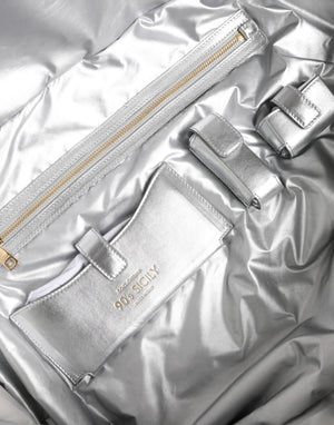 Dolce & Gabbana Silberne gesteppte gefüllte Crossbody-Umhängetasche SICILY Bag