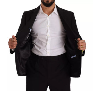 Domenico Tagliente Blauer Polyester Einreihiger Formaler 2 Stück Anzug