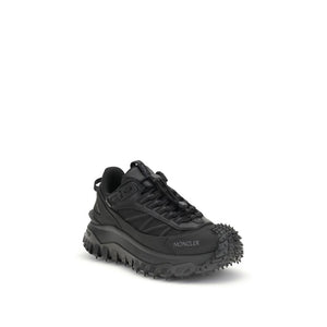 Moncler Schwarze Bos Taurus Kalbsleder Sneaker