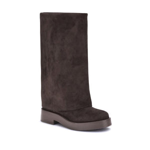Casadei Braune Polyester-Stiefel