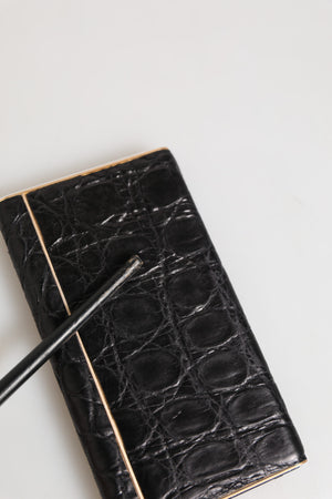 Dolce & Gabbana Schwarzes Leder geprägte Haut 3000mAh Power Bank Ladegerät USB