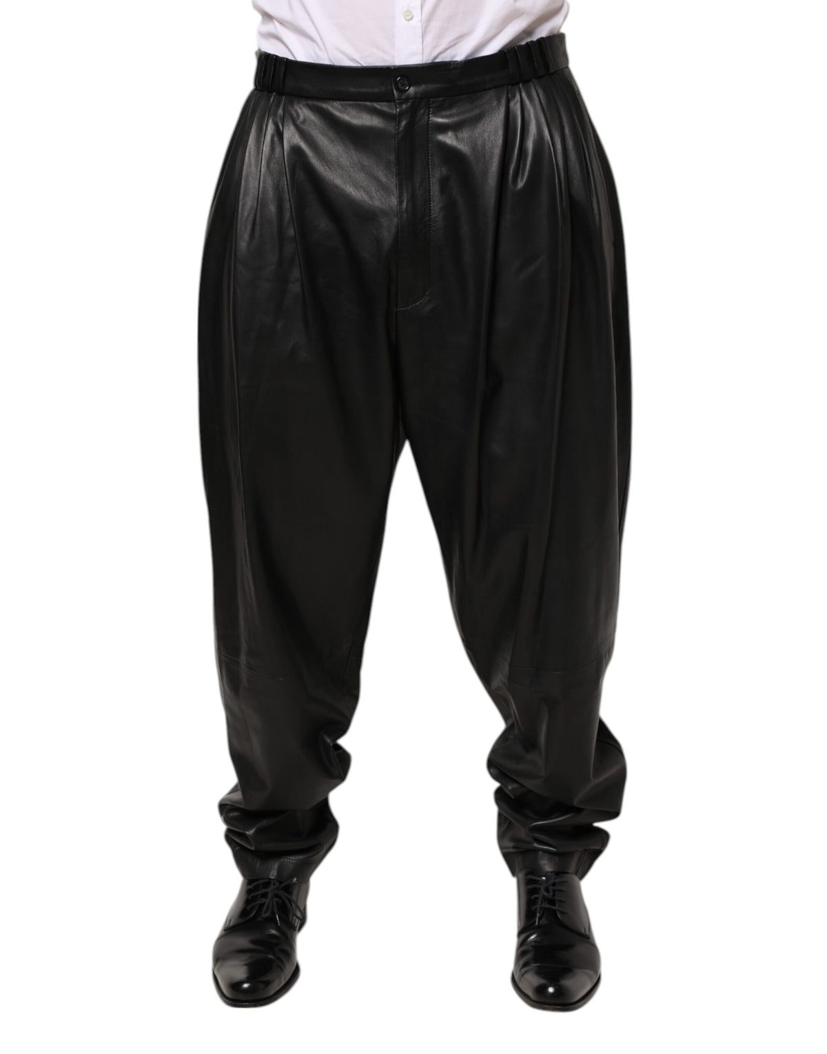 Dolce & Gabbana Schwarze Lammlederhosen Männerhosen