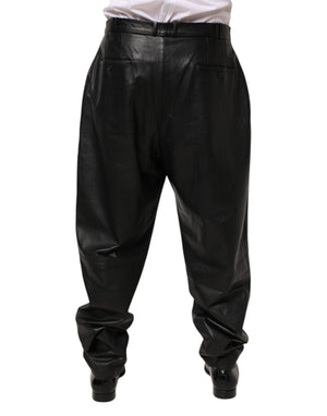Dolce & Gabbana Schwarze Lammlederhosen Männerhosen