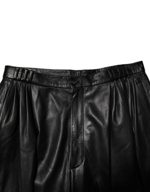 Dolce & Gabbana Schwarze Lammlederhosen Männerhosen
