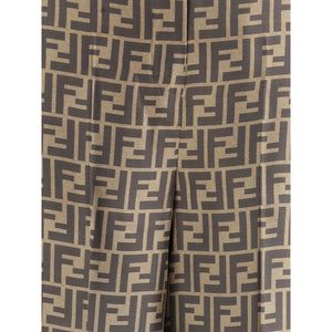 Fendi Braune Seidenhose Lässig