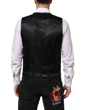 Dolce & Gabbana Schwarze Wollweste für Herren, formell