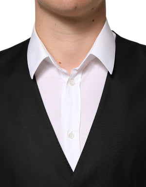 Dolce & Gabbana Schwarze Wollweste für Herren, formell