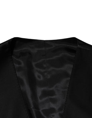 Dolce & Gabbana Schwarze Wollweste für Herren, formell