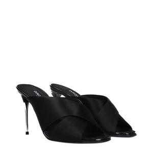 Dolce & Gabbana Schwarze Stiletto-Sandalen aus Satin