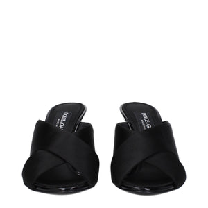 Dolce & Gabbana Schwarze Stiletto-Sandalen aus Satin