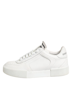 Dolce & Gabbana Weiß Miami Leder Low Top Turnschuhe Schuhe