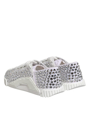 Dolce & Gabbana Weiß NS1 Canvas Leder verschönert Turnschuhe Schuhe