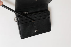 Dolce & Gabbana Schwarzes Leder Bifold Kartenhalter Herren Münze Geldbeutel Schlüssel Clip Brieftasche