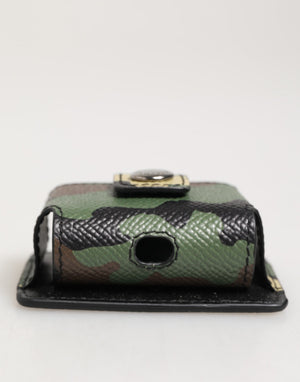Dolce & Gabbana Multicolor Camouflage Leder Metall Accessoire Airpods Fall