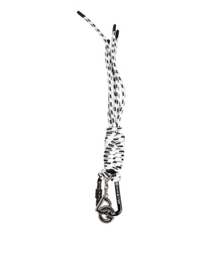 Dolce & Gabbana Schwarzes weißes Polyesterband String DG Logo Schlüsselanhänger Schlüsselbund