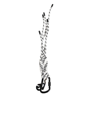 Dolce & Gabbana Schwarzes weißes Polyesterband String DG Logo Schlüsselanhänger Schlüsselbund