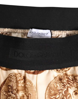 Dolce & Gabbana Brown Ancient Coin Print Seidenshorts Bademode