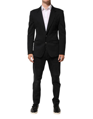 Dolce & Gabbana Dunkelblau Baumwolle Männer Jacke Mantel Blazer Anzug