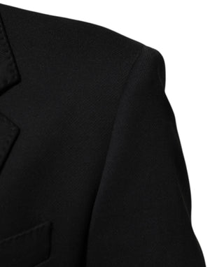 Dolce & Gabbana Dunkelblau Baumwolle Männer Jacke Mantel Blazer Anzug