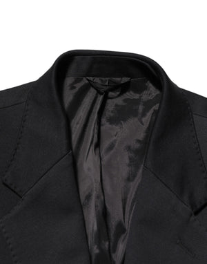 Dolce & Gabbana Dunkelblau Baumwolle Männer Jacke Mantel Blazer Anzug