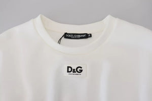 Dolce & Gabbana Weißes Baumwollkorsett Stretch-T-Shirt