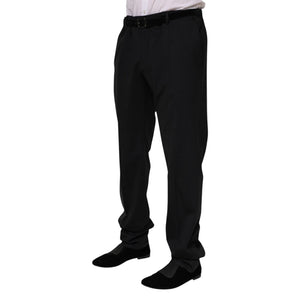 Dolce & Gabbana Schwarz Wolle Formal Kleid Männer Hosen Hosen