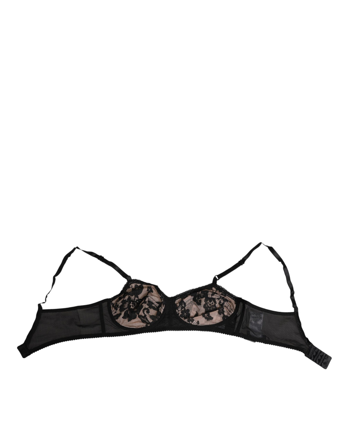 Dolce & Gabbana Schwarzer nackter floraler Spitzen-BH Unterwäsche