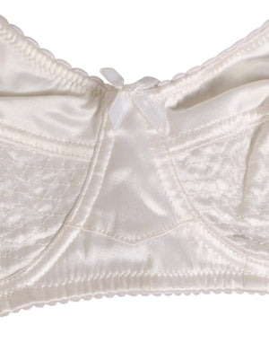 Dolce & Gabbana Weiß Seide Satin Soft Cup Dessous BH Unterwäsche