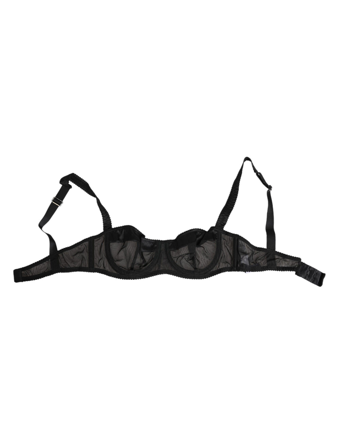 Dolce & Gabbana Schwarzer transparenter Mesh-BH mit Bügeln Unterwäsche