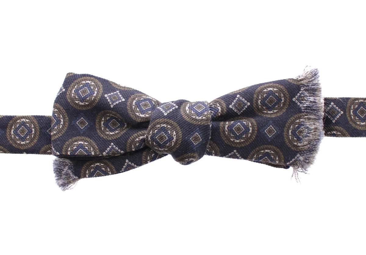 Dolce & Gabbana Blaue Seide Barock Fantasi Gebundene Fliege Papillon