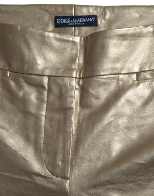 Dolce & Gabbana Gold High Waist Skinny Frauen Metallic-Hose