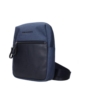 Piquadro Blaue Umhängetasche aus Stoff