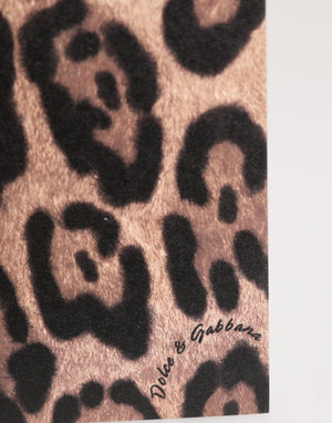 Dolce & Gabbana Multicolor Leopard Print Umschlag Papier Postkarte Halter