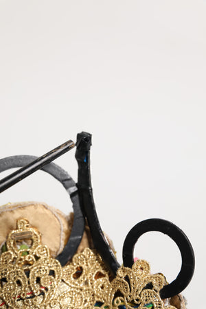 Dolce & Gabbana Gold Messing Kristall verschönert Kopfstück Krone Tiara