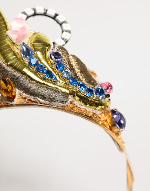 Dolce & Gabbana Gold Messing Kristall verschönert Kopfstück Krone Tiara