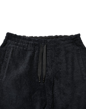 Dolce & Gabbana Schwarz Baumwolle Logo Männer Jogger Sweatpants Hosen