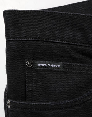 Dolce & Gabbana Schwarz Baumwolle Regular Denim Herren Hosenjeans