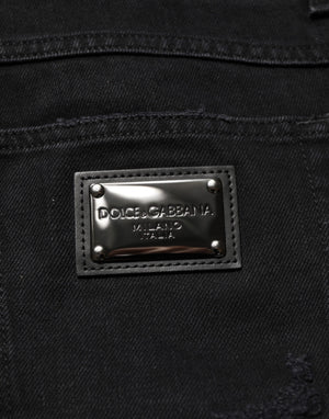Dolce & Gabbana Schwarz Baumwolle Regular Denim Herren Hosenjeans